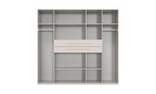 Drehtürenschrank >DIGIT< in WEISS + SCHWARZ - 225x208x58cm (BxHxT)