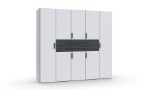 Drehtürenschrank >DIGIT< in WEISS + SCHWARZ -...