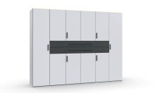 Drehtürenschrank >DIGIT< in WEISS + SCHWARZ -...