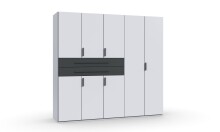 Drehtürenschrank >DIGIT< in WEISS + SCHWARZ -...