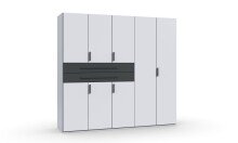 Drehtürenschrank >DIGIT< in WEISS + SCHWARZ -...