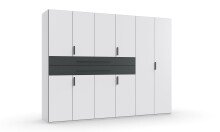 Drehtürenschrank >DIGIT< in WEISS + SCHWARZ - 270x208x58cm (BxHxT)