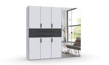 Drehtürenschrank >DIGIT< in WEISS / SCHWARZ /...