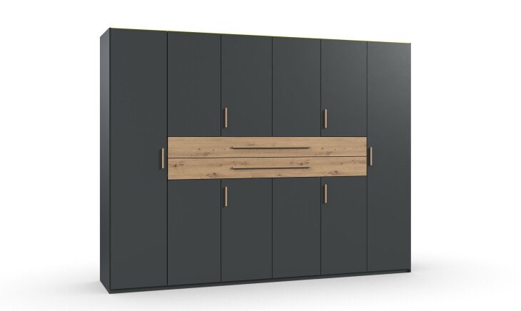 Drehtürenschrank >DIGIT< in GRAFIT - ARTISAN EICHE DEKOR - 270x208x58cm (BxHxT)
