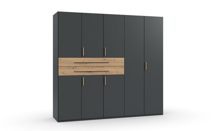 Drehtürenschrank >DIGIT< in GRAFIT - ARTISAN EICHE DEKOR - 225x208x58cm (BxHxT)