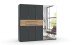 Drehtürenschrank >DIGIT< GRAFIT / ARTISAN EICHE DEKOR / SPIEGEL - 225x208x58cm (BxHxT)