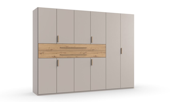 Drehtürenschrank >DIGIT< in KASCHMIR / ARTISAN EICHE DEKOR - 270x208x58 (BxHxT)