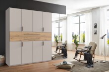 Drehtürenschrank >DIGIT< KASCHMIR / ARTISAN EICHE DEKOR / SPIEGEL - 270x208x58 (BxHxT)