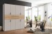 Drehtürenschrank >DIGIT< KASCHMIR / ARTISAN EICHE DEKOR / SPIEGEL - 270x208x58 (BxHxT)