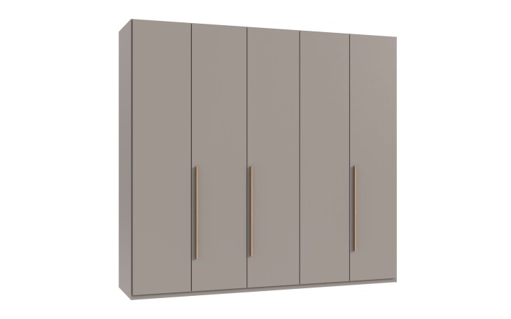 Drehtürenschrank >LONDON< SAHARAGRAU + ARTISAN EICHE DEKOR - 225x208x58cm (BxHxT)