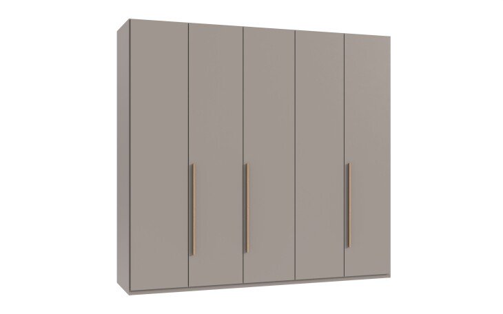 Drehtürenschrank >LONDON< SAHARAGRAU + ARTISAN EICHE DEKOR - 225x208x58cm (BxHxT)