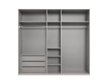 Drehtürenschrank >LONDON< SAHARAGRAU + ARTISAN EICHE DEKOR - 225x208x58cm (BxHxT)