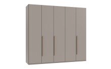 Drehtürenschrank >LONDON< SAHARAGRAU + ARTISAN EICHE DEKOR - 225x208x58cm (BxHxT)