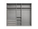 Drehtürenschrank >LONDON< SAHARAGRAU + ARTISAN EICHE DEKOR - 225x208x58cm (BxHxT)