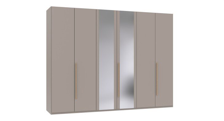 Drehtürenschrank >LONDON< in SAHARAGRAU + ARTISAN EICHE DEKOR - 270x208x58cm (BxHxT)