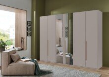 Drehtürenschrank >LONDON< in SAHARAGRAU +...