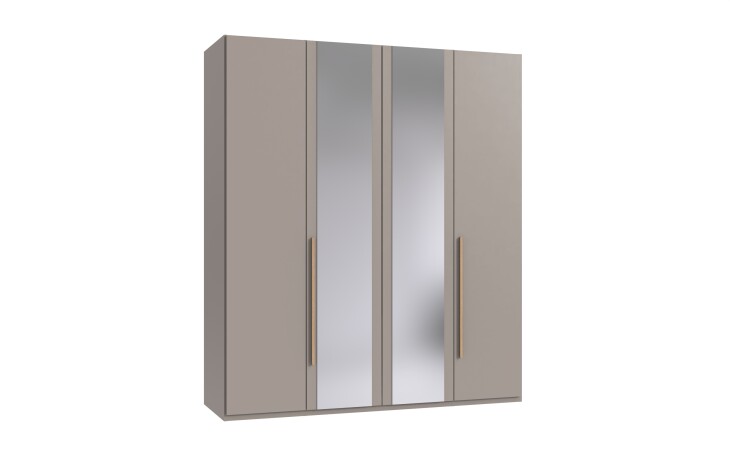 Drehtürenschrank >LONDON< SAHARAGRAU + ARTISAN EICHE DEKOR - 180x208x58cm (BxHxT)