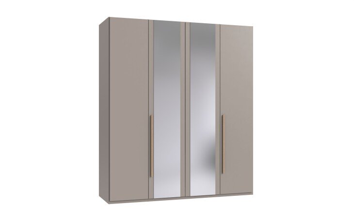 Drehtürenschrank >LONDON< SAHARAGRAU + ARTISAN EICHE DEKOR - 180x208x58cm (BxHxT)