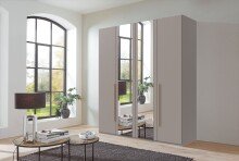 Drehtürenschrank >LONDON< SAHARAGRAU + ARTISAN EICHE DEKOR - 180x208x58cm (BxHxT)