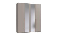 Drehtürenschrank >LONDON< SAHARAGRAU + ARTISAN EICHE DEKOR - 180x208x58cm (BxHxT)