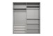 Drehtürenschrank >LONDON< SAHARAGRAU + ARTISAN EICHE DEKOR - 180x208x58cm (BxHxT)