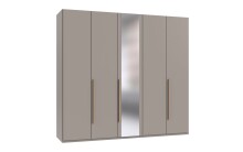 Drehtürenschrank >LONDON< SAHARAGRAU + GRIFFE...