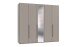 Drehtürenschrank >LONDON< SAHARAGRAU + GRIFFE ARTISAN DEKOR - 225x208x58cm (BxHxT)