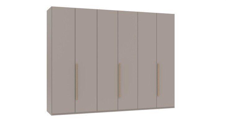 Drehtürenschrank >LONDON< SAHARAGRAU + ARTISAN EICHE DEKOR - 270x208x58cm (BxHxT)
