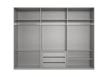Drehtürenschrank >LONDON< SAHARAGRAU + ARTISAN EICHE DEKOR - 270x208x58cm (BxHxT)