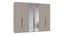 Drehtürenschrank >LONDON< in SAHARAGRAU /...