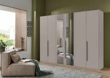 Drehtürenschrank >LONDON< in SAHARAGRAU /...