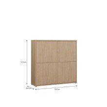 Highboard >ALICE SPRINGS< in Elegancia Eiche Dekor - 124,5x121,5x34,9cm (BxHxT)