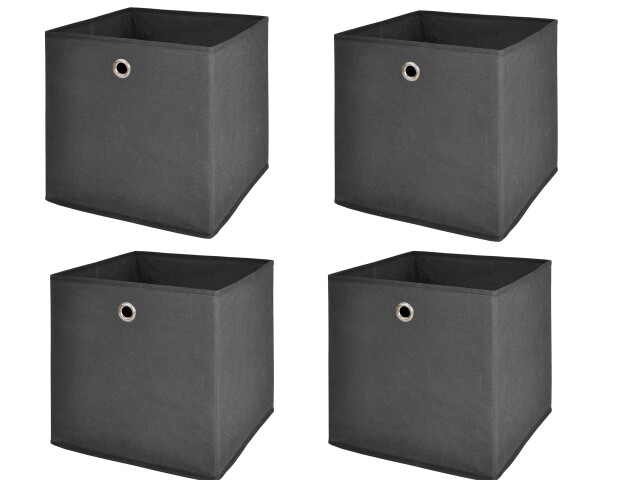 Faltbox >One< (4er-Set) in anthrazit, Polypropylen - 32x32x32cm (BxHxT)