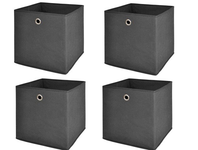 Faltbox >One< (4er-Set) in anthrazit, Polypropylen - 32x32x32cm (BxHxT)