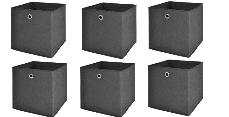 Faltbox >One< (6er-Set) in anthrazit, Polypropylen - 32x32x32cm (BxHxT)