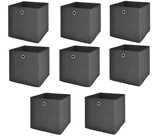 Faltbox >One< (8er-Set) in anthrazit, Polypropylen - 32x32x32cm (BxHxT)