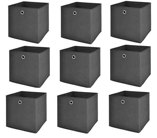 Faltbox >One< (9er-Set) in anthrazit, Polypropylen - 32x32x32cm (BxHxT)