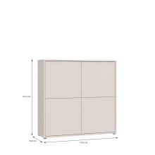 Highboard >ALICE SPRINGS< in Sand - 124,5x121,5x34,9cm (BxHxT)