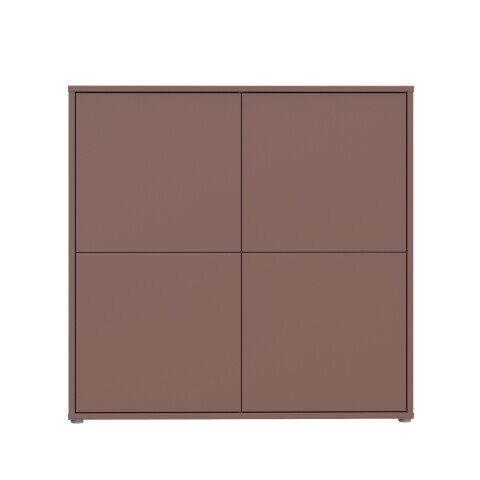 Highboard >ALICE SPRINGS< in Farbe Terrakotta - 124,5x121,5x34,9cm (BxHxT)