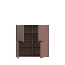 Highboard >ALICE SPRINGS< in Farbe Terrakotta - 124,5x121,5x34,9cm (BxHxT)