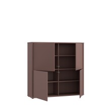 Highboard >ALICE SPRINGS< in Farbe Terrakotta - 124,5x121,5x34,9cm (BxHxT)