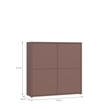 Highboard >ALICE SPRINGS< in Farbe Terrakotta - 124,5x121,5x34,9cm (BxHxT)