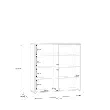 Highboard >ALICE SPRINGS< in Farbe Terrakotta - 124,5x121,5x34,9cm (BxHxT)