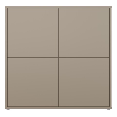 Highboard >ALICE SPRINGS< in Farbe Taupe - 124,5x121,5x34,9cm (BxHxT)