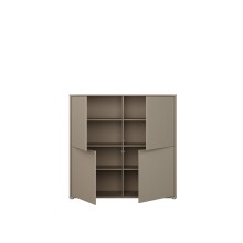 Highboard >ALICE SPRINGS< in Farbe Taupe - 124,5x121,5x34,9cm (BxHxT)