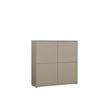 Highboard >ALICE SPRINGS< in Farbe Taupe - 124,5x121,5x34,9cm (BxHxT)