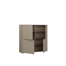 Highboard >ALICE SPRINGS< in Farbe Taupe - 124,5x121,5x34,9cm (BxHxT)
