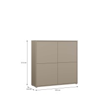 Highboard >ALICE SPRINGS< in Farbe Taupe - 124,5x121,5x34,9cm (BxHxT)
