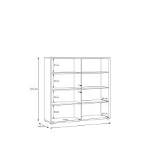 Highboard >ALICE SPRINGS< in Farbe Taupe - 124,5x121,5x34,9cm (BxHxT)