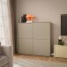 Highboard >ALICE SPRINGS< in Farbe Taupe - 124,5x121,5x34,9cm (BxHxT)